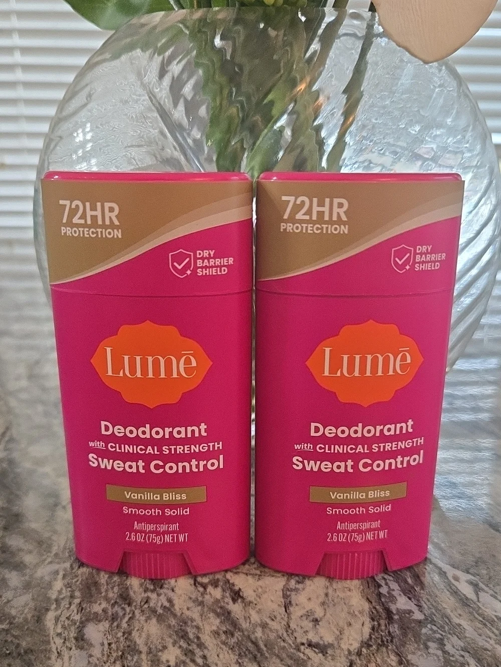 2× Lumē Clinical Strength Sweat Control Deodorant - Pink/Orange